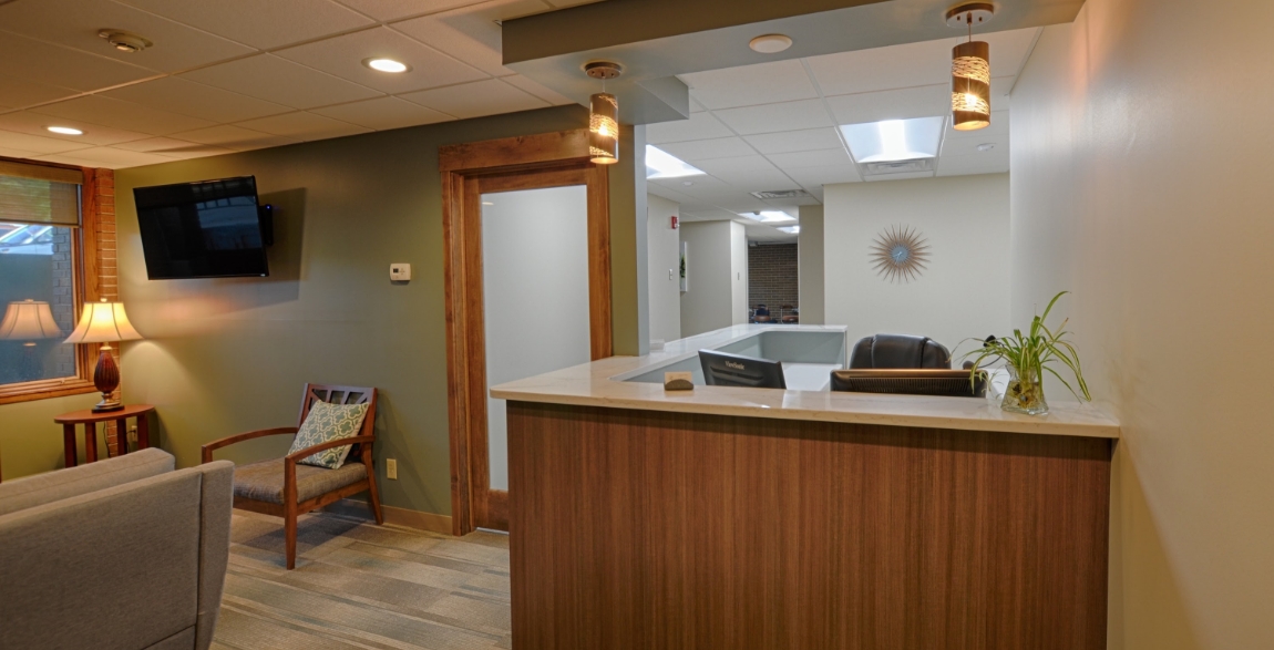 Dental office reception area