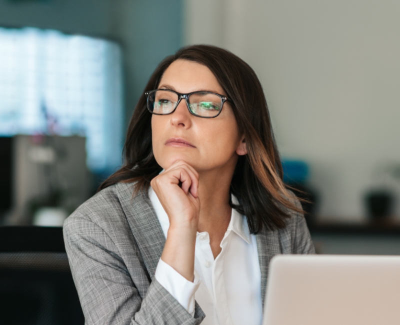 Woman considering dental crowns