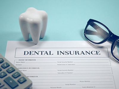 Dental insurance form on desk