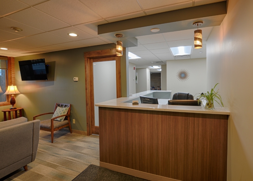 Dental office reception desk