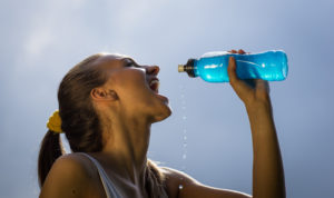 woman with sports drink