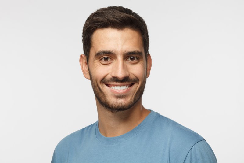 Smiling man with white smile