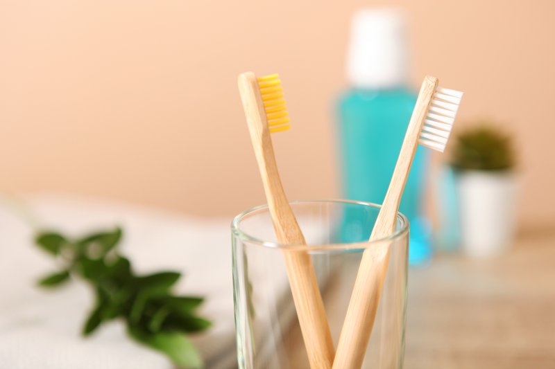 toothbrushes in toothbrush holder