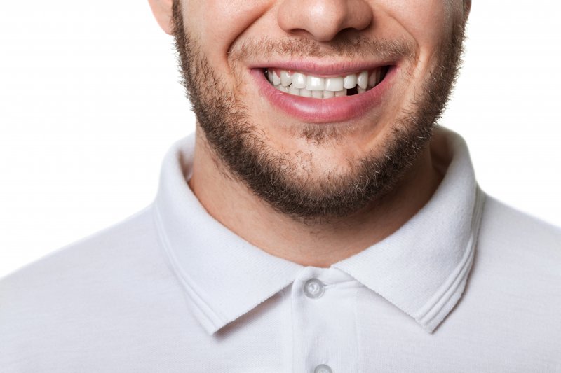 Man with a knocked-out tooth