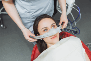 a patient receiving dental sedation