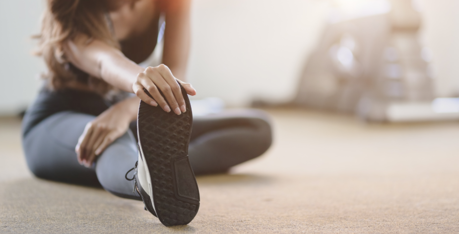 Woman stretching for workout